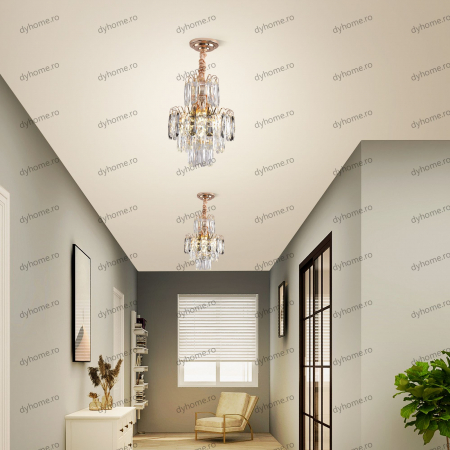 Candelabru cristal design auriu Diametru 300 mm, 3*E14 (MAX40W) [2]