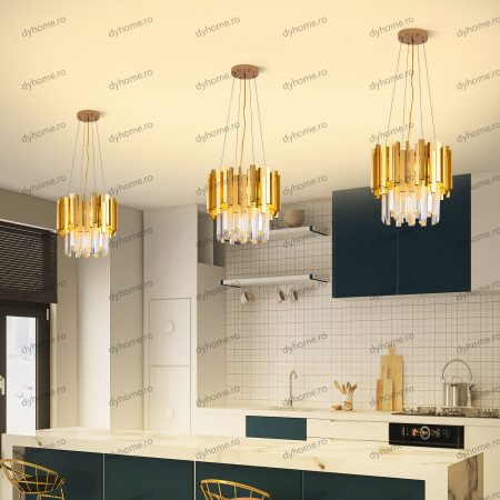 Candelabru cristal design auriu Diametru 300 mm, 4*E14 (MAX40W) [3]