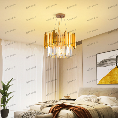 Candelabru cristal design auriu Diametru 400 mm, 7*E14 (MAX40W) [3]