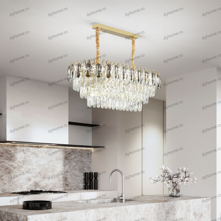 Candelabru cristal design auriu Diametru 500 mm, 12*E14 (MAX40W) [1]