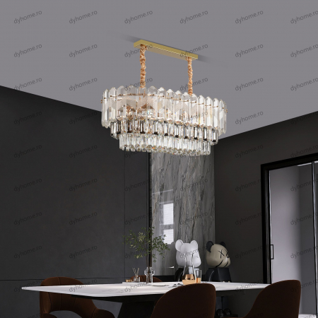 Candelabre & Cristale - Candelabru cristal design auriu Diametru 800 mm, 12*E14 (MAX40W)
