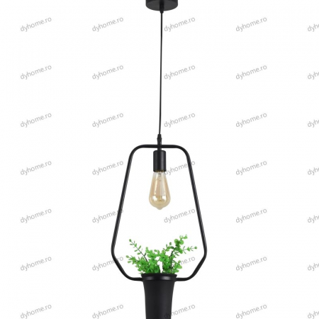 Candelabru green plants conic negru, E27 [2]