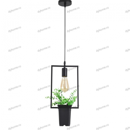 Candelabru green plants dreptunghi negru, E27 [1]