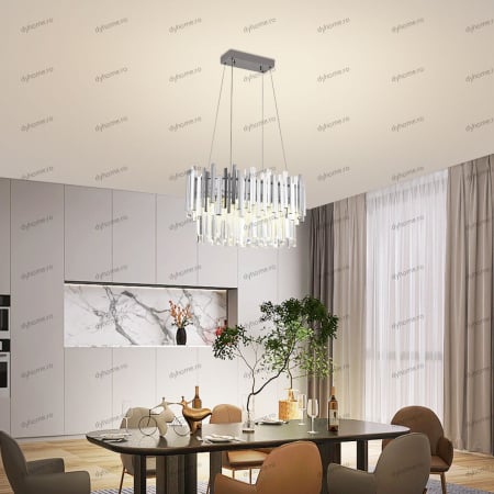 Candelabre & Cristale - Candelabru LED cristal design argint Diametru 600 mm cu telecomanda, dimabila, 52W