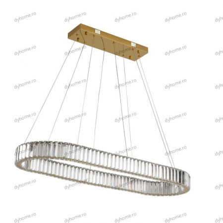 Candelabru LED cristal design auriu Diametru 1000 mm cu telecomanda, dimabila, 64W [1]