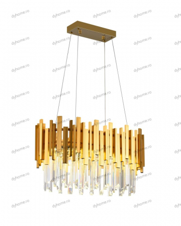 Candelabru LED cristal design auriu Diametru 600 mm cu telecomanda, dimabila, 52W [3]