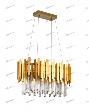 Candelabru LED cristal design auriu Diametru 600 mm cu telecomanda, dimabila, 52W [1]