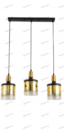Candelabru sticla abajur negru, E27*3 [1]