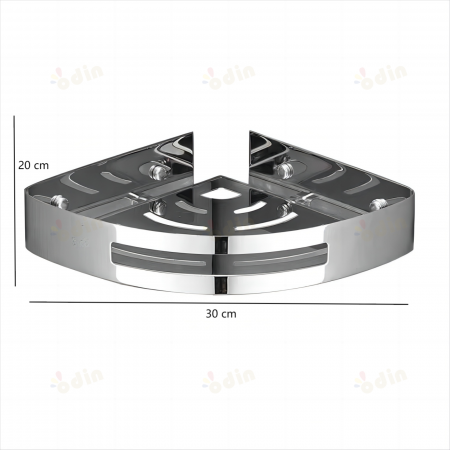 Etajera baie de colt din inox SUS304 cromata [4]