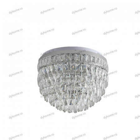 Lustra cristal circular design, Diametru 500mm transparent cristal cu telecomanda, 11*E14 - Copie [1]