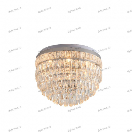 Lustra cristal circular design, Diametru 500mm transparent cristal cu telecomanda, 11*E14 - Copie [3]
