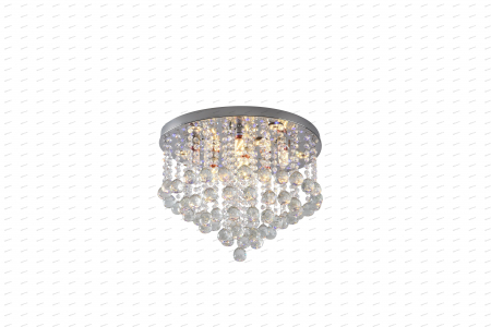 Lustra cristal circular design Diametru 500mm transparent cristal,  telecomanda, 6*E14, 6 *3W(SMD-LED) + LED(RGB) [2]