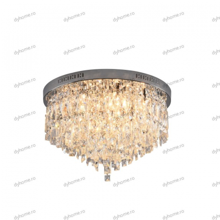 Lustra cristal circular Diametru 500mm transparent cristal cu  telecomanda, 10*E14 [3]
