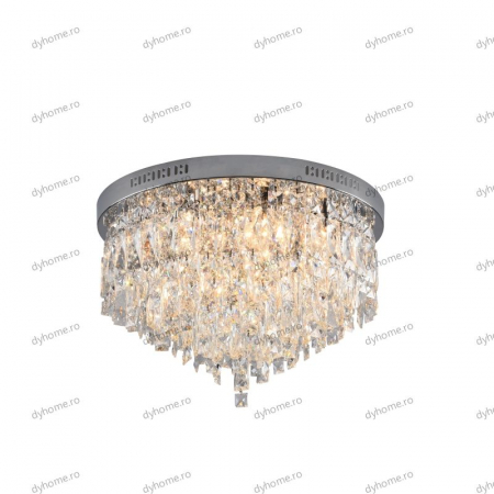 Lustra cristal circular Diametru 500mm transparent cristal cu  telecomanda, 10*E14 [2]