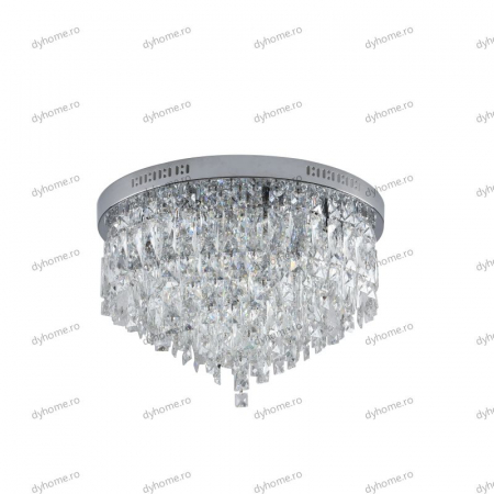 Lustra cristal circular Diametru 500mm transparent cristal cu  telecomanda, 10*E14 [1]