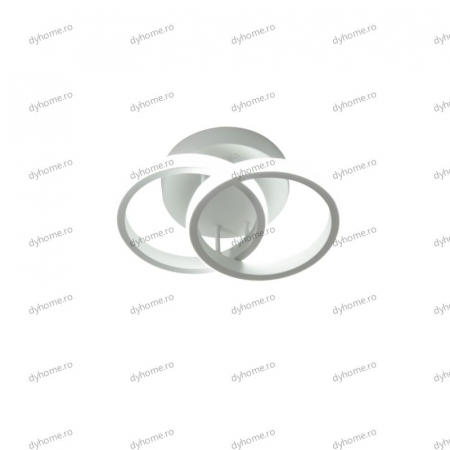 Lustra LED circular design alb, 3 tipuri de lumina, 28W [4]