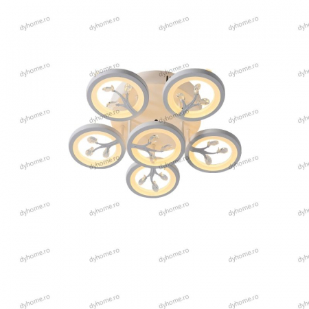Lustra LED circular design alb cu telecomanda, dimabila, 144W [2]