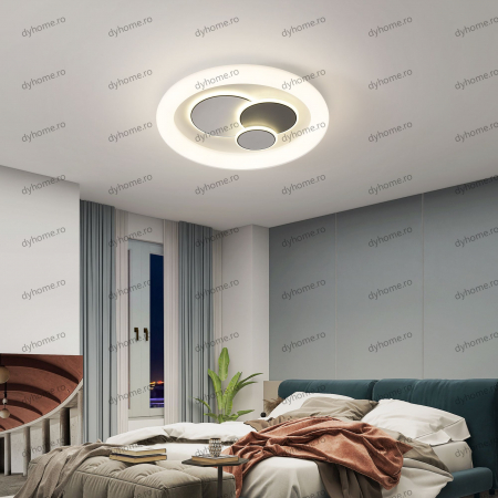 Corpuri De Iluminat - Lustra LED circular design alb cu telecomanda, dimabila, 152W