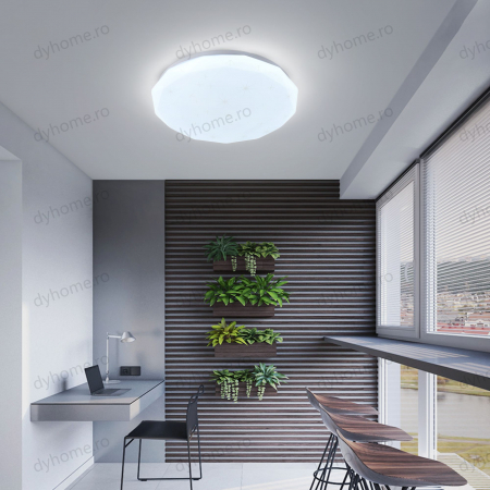 Lustre LED - Lustra LED circular design Alb, Diametru 400 mm, 72W