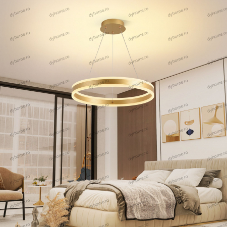Lustra LED circular design auriu cu telecomanda, dimabila, 124W [3]