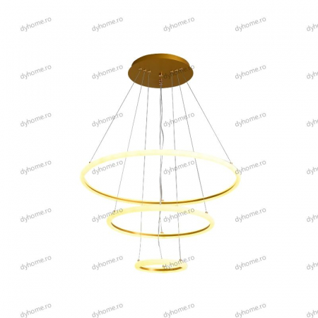Lustra LED circular design auriu cu telecomanda, dimabila, 138W [2]