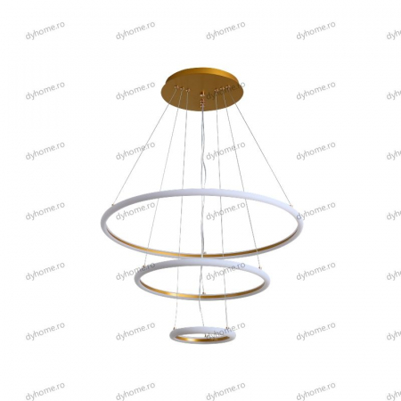 Lustra LED circular design auriu cu telecomanda, dimabila, 138W [1]