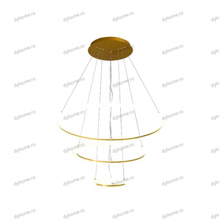 Lustra LED circular design auriu cu telecomanda, dimabila, 138W [3]