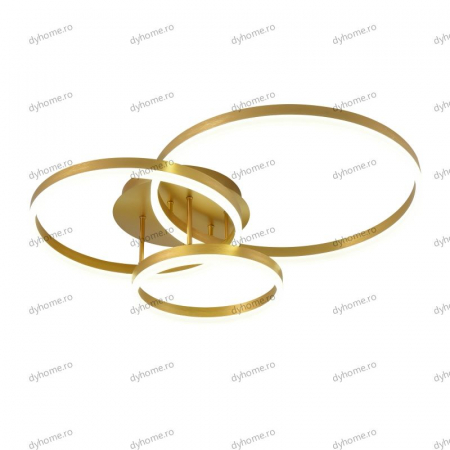 Lustra LED circular design auriu cu telecomanda, dimabila, 154W [3]