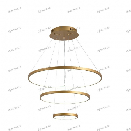 Lustra LED circular design auriu cu telecomanda, dimabila, 154W [4]