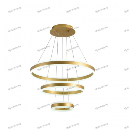 Lustra LED circular design auriu cu telecomanda, dimabila, 328W [3]