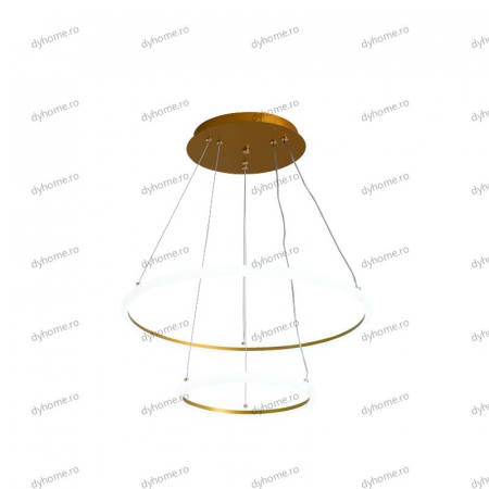 Lustra LED circular design auriu cu telecomanda, dimabila, 92W [4]