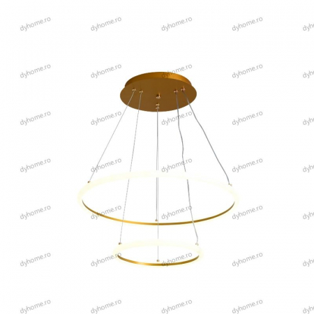 Lustra LED circular design auriu cu telecomanda, dimabila, 92W [3]