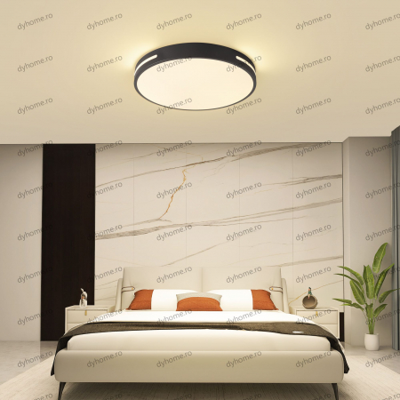 Lustra LED circular design negru, dimabila, 72W [3]