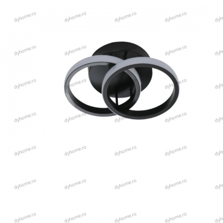 Lustra LED circular design negru, 3 tipuri de lumina, 28W [1]