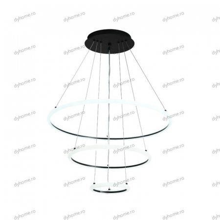 Lustra LED circular design negru cu telecomanda, dimabila, 138W [4]