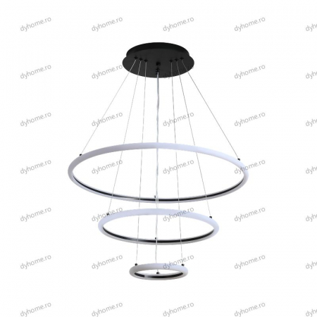 Lustra LED circular design negru cu telecomanda, dimabila, 138W [1]