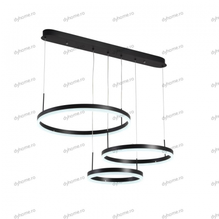 Lustra LED circular design negru cu telecomanda, dimabila, 150W [4]