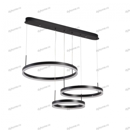 Lustra LED circular design negru cu telecomanda, dimabila, 150W [1]