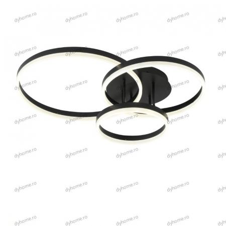 Lustra LED circular design negru cu telecomanda, dimabila, 154W [3]