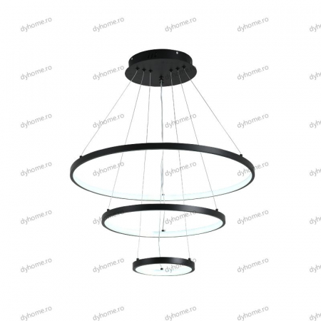 Lustra LED circular design negru cu telecomanda, dimabila, 154W [4]