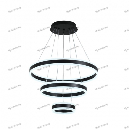 Lustra LED circular design negru cu telecomanda, dimabila, 328W [4]
