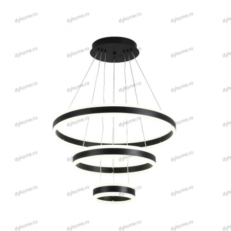 Lustra LED circular design negru cu telecomanda, dimabila, 328W [3]