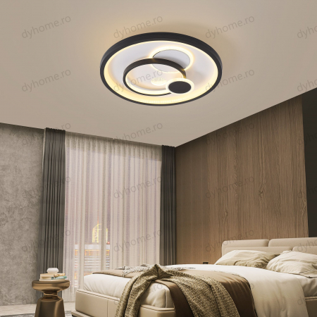 Lustra LED circular design Negru si Alb cu telecomanda, dimabila, 128W [1]