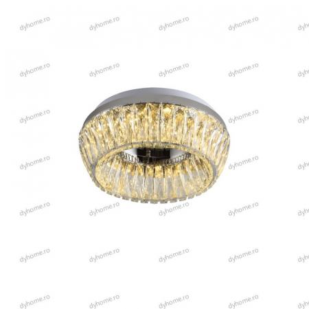 Lustra LED cristal circular design, 400mm, telecomanda, dimabila, 144W [2]