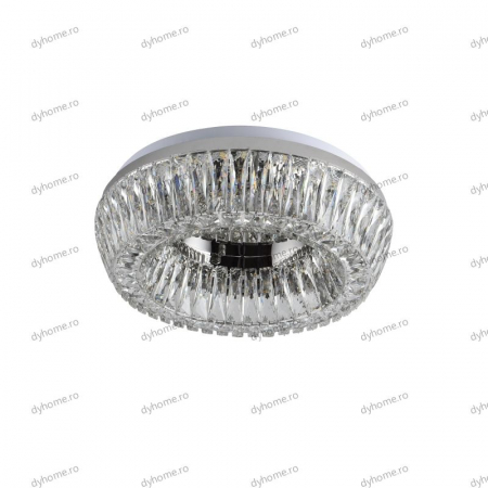 Lustra LED cristal circular design, 500mm, telecomanda, dimabila, 200W [1]