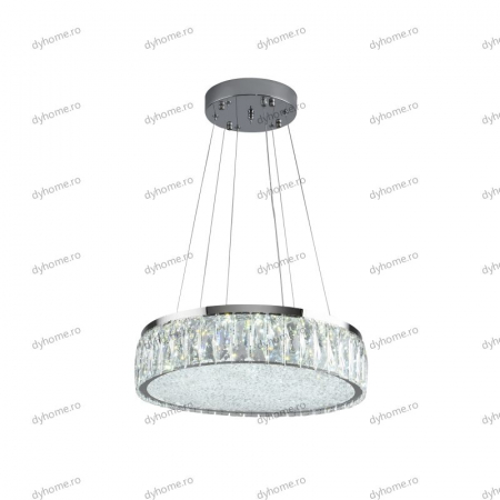 Lustra LED cristal circular design, 500mm, telecomanda, dimabila, 216W [4]