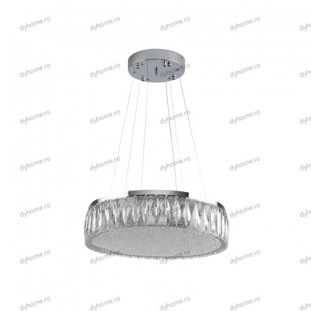 Lustra LED cristal circular design, 500mm, telecomanda, dimabila, 216W [1]