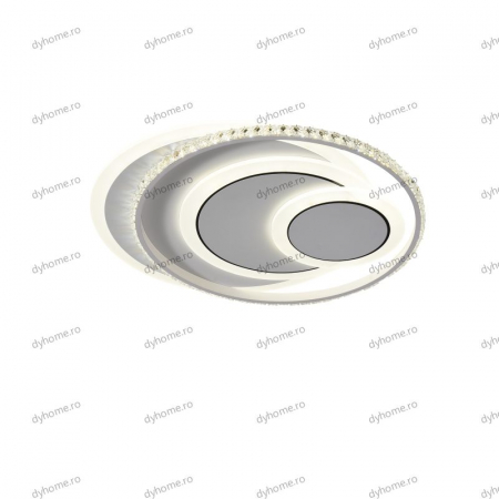 Lustra LED cristal circular design alb cu telecomanda, dimabila, 180W [3]