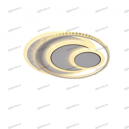 Lustra LED cristal circular design alb cu telecomanda, dimabila, 180W [2]