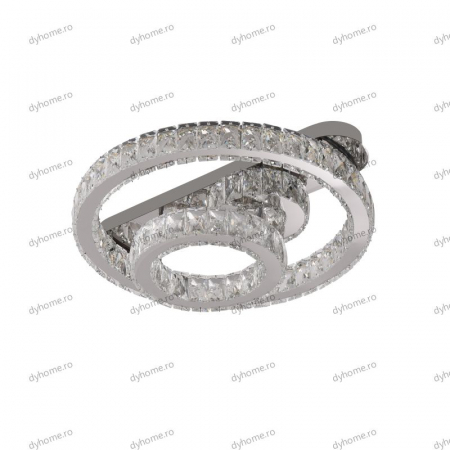 Lustra LED cristal circular design cu telecomanda, dimabila, 100W [1]